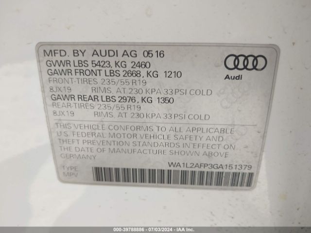 Photo 8 VIN: WA1L2AFP3GA151379 - AUDI Q5 