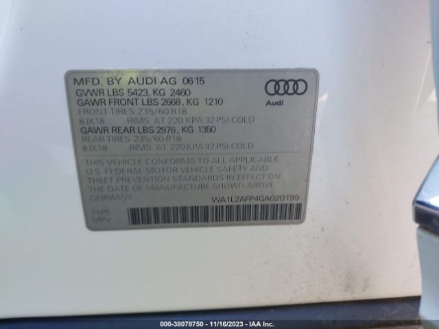 Photo 8 VIN: WA1L2AFP4GA020199 - AUDI Q5 