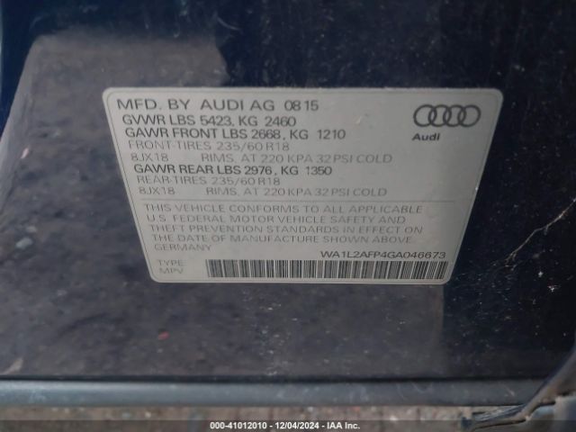 Photo 8 VIN: WA1L2AFP4GA046673 - AUDI Q5 