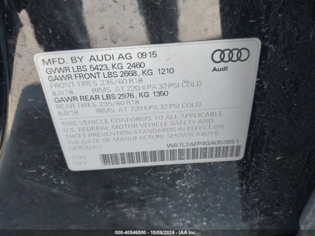 Photo 8 VIN: WA1L2AFP4GA053851 - AUDI Q5 