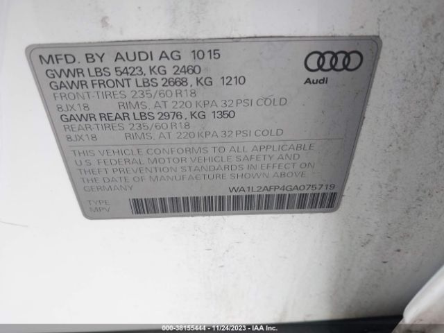 Photo 8 VIN: WA1L2AFP4GA075719 - AUDI Q5 