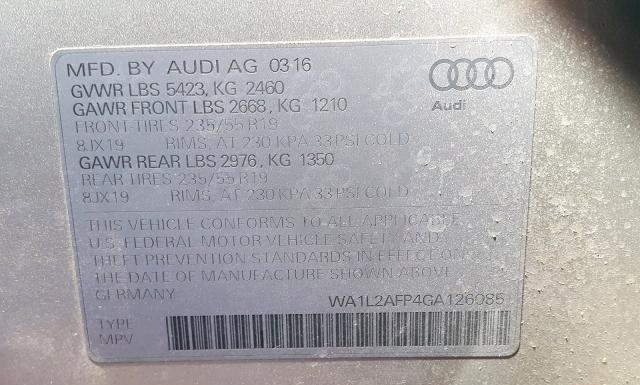 Photo 9 VIN: WA1L2AFP4GA126085 - AUDI Q5 