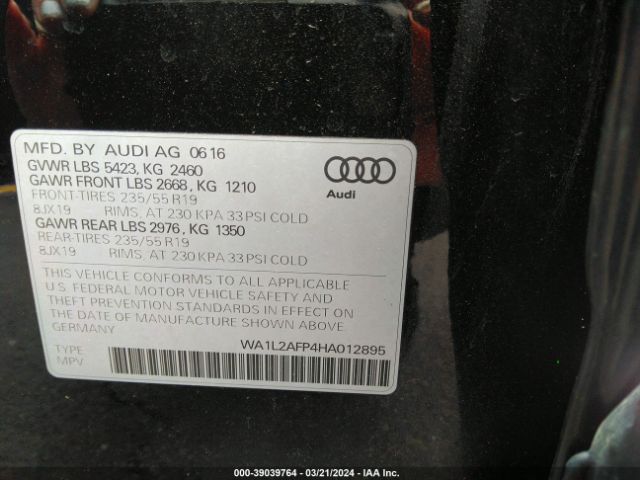 Photo 8 VIN: WA1L2AFP4HA012895 - AUDI Q5 