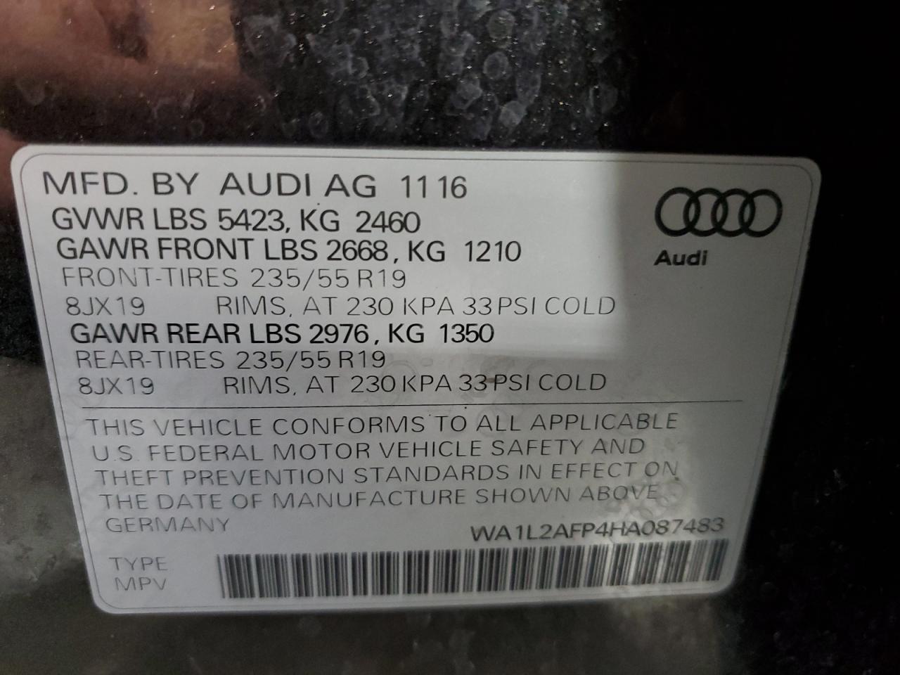 Photo 11 VIN: WA1L2AFP4HA087483 - AUDI Q5 