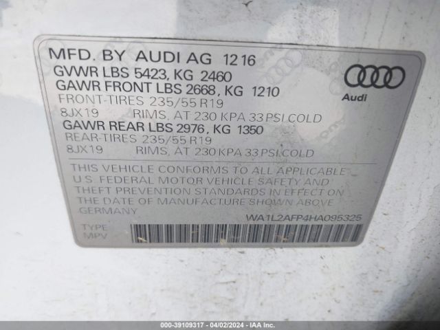 Photo 8 VIN: WA1L2AFP4HA095325 - AUDI Q5 