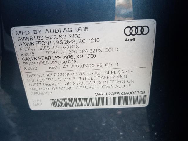 Photo 9 VIN: WA1L2AFP5GA002309 - AUDI Q5 