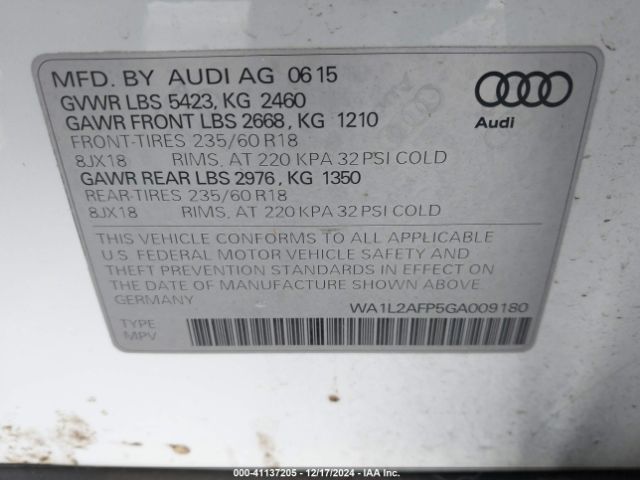 Photo 8 VIN: WA1L2AFP5GA009180 - AUDI Q5 