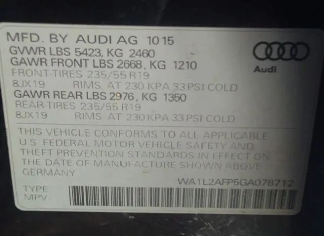 Photo 8 VIN: WA1L2AFP5GA078712 - AUDI Q5 