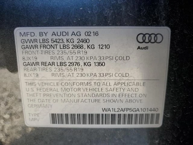 Photo 12 VIN: WA1L2AFP5GA101440 - AUDI Q5 PREMIUM 