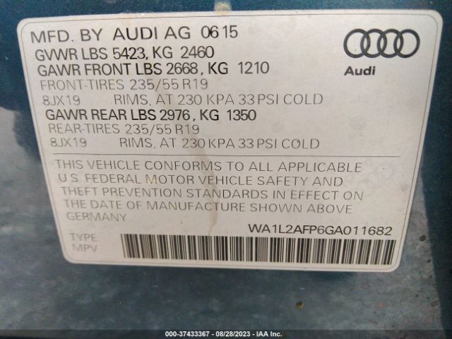 Photo 8 VIN: WA1L2AFP6GA011682 - AUDI Q5 