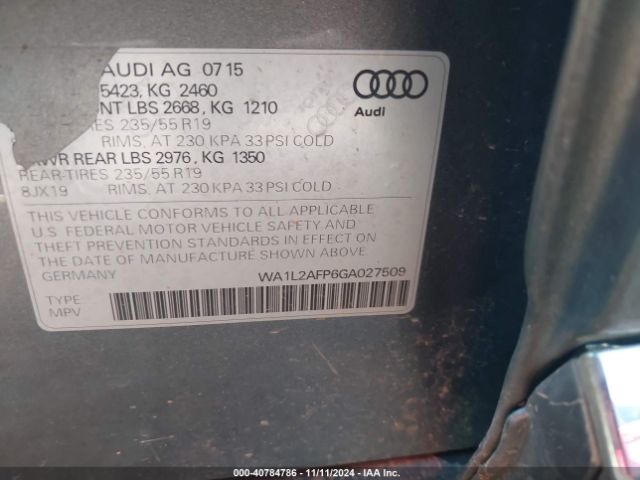 Photo 8 VIN: WA1L2AFP6GA027509 - AUDI Q5 