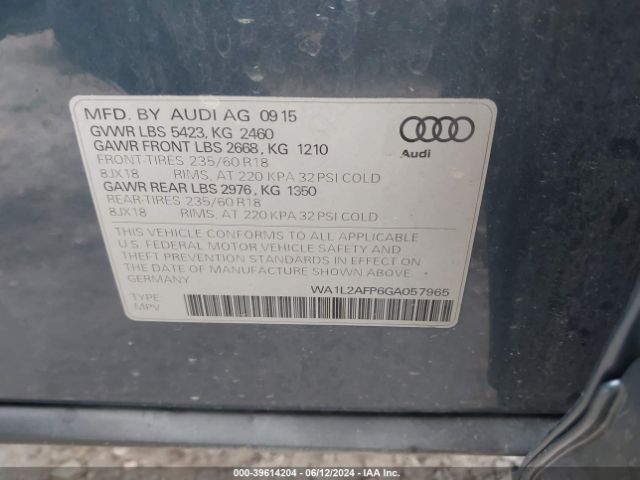 Photo 8 VIN: WA1L2AFP6GA057965 - AUDI Q5 