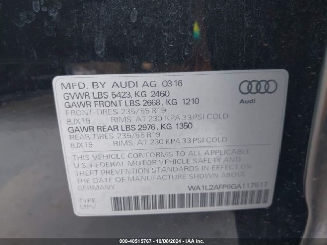 Photo 8 VIN: WA1L2AFP6GA117517 - AUDI Q5 