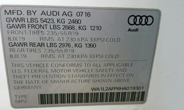 Photo 9 VIN: WA1L2AFP6HA019301 - AUDI Q5 