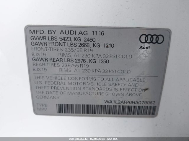 Photo 8 VIN: WA1L2AFP6HA079062 - AUDI Q5 