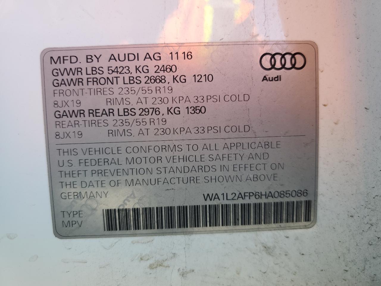 Photo 13 VIN: WA1L2AFP6HA085086 - AUDI Q5 