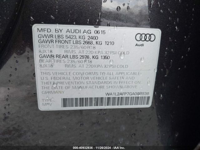 Photo 8 VIN: WA1L2AFP7GA008936 - AUDI Q5 