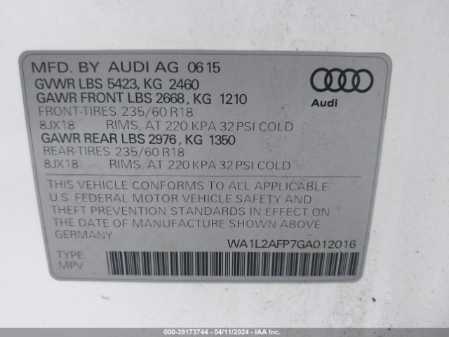 Photo 8 VIN: WA1L2AFP7GA012016 - AUDI Q5 