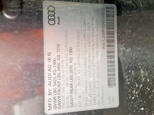 Photo 9 VIN: WA1L2AFP7GA016972 - AUDI Q5 