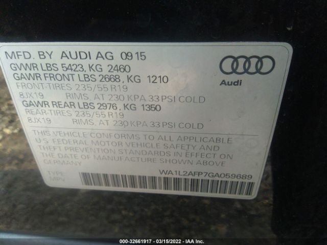 Photo 8 VIN: WA1L2AFP7GA059689 - AUDI Q5 