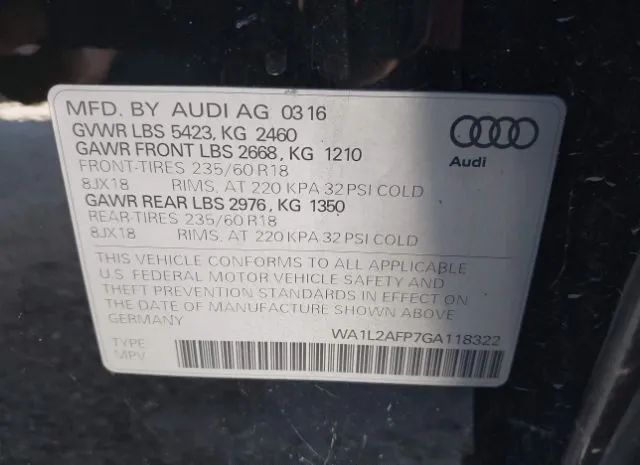 Photo 8 VIN: WA1L2AFP7GA118322 - AUDI Q5 