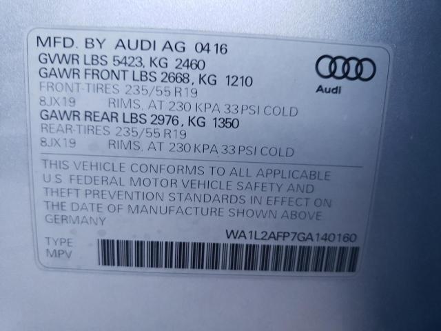 Photo 9 VIN: WA1L2AFP7GA140160 - AUDI Q5 PREMIUM 