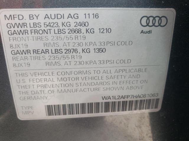 Photo 9 VIN: WA1L2AFP7HA081063 - AUDI Q5 PREMIUM 