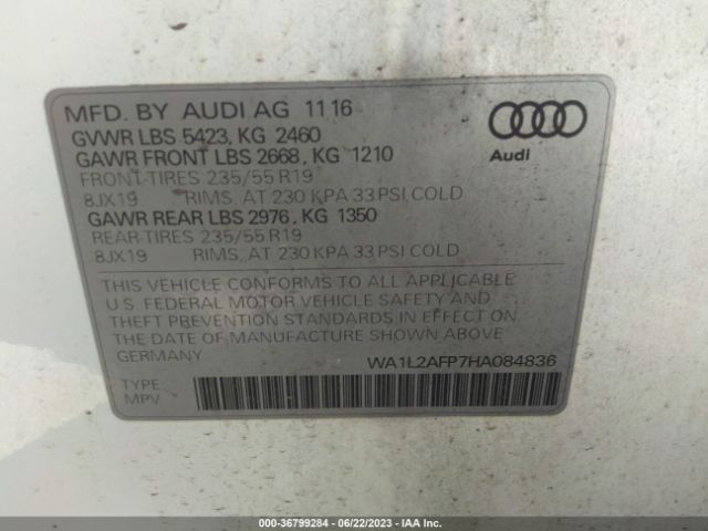 Photo 8 VIN: WA1L2AFP7HA084836 - AUDI Q5 