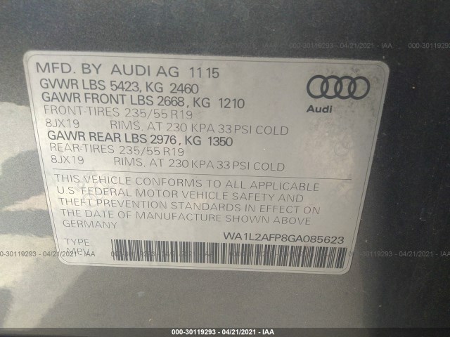 Photo 8 VIN: WA1L2AFP8GA085623 - AUDI Q5 