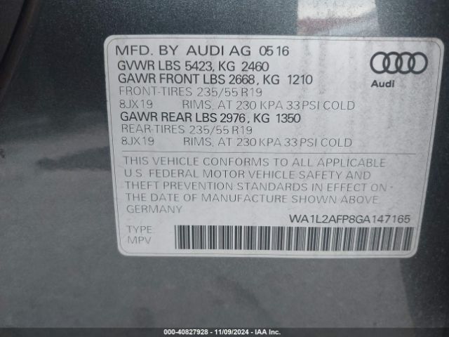 Photo 8 VIN: WA1L2AFP8GA147165 - AUDI Q5 