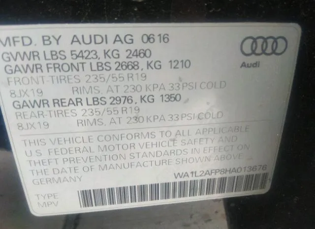 Photo 8 VIN: WA1L2AFP8HA013676 - AUDI Q5 