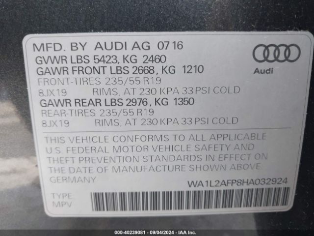 Photo 8 VIN: WA1L2AFP8HA032924 - AUDI Q5 