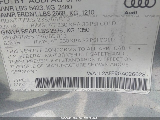 Photo 8 VIN: WA1L2AFP9GA026628 - AUDI Q5 