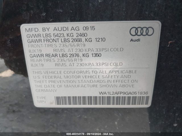 Photo 8 VIN: WA1L2AFP9GA051836 - AUDI Q5 