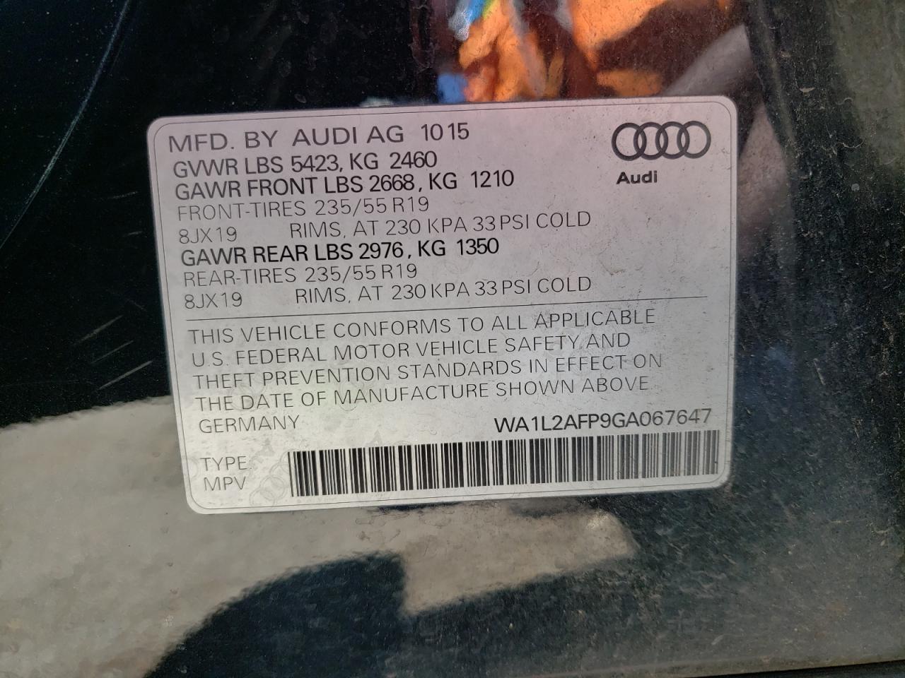 Photo 12 VIN: WA1L2AFP9GA067647 - AUDI Q5 