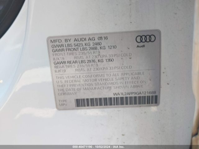 Photo 8 VIN: WA1L2AFP9GA121688 - AUDI Q5 