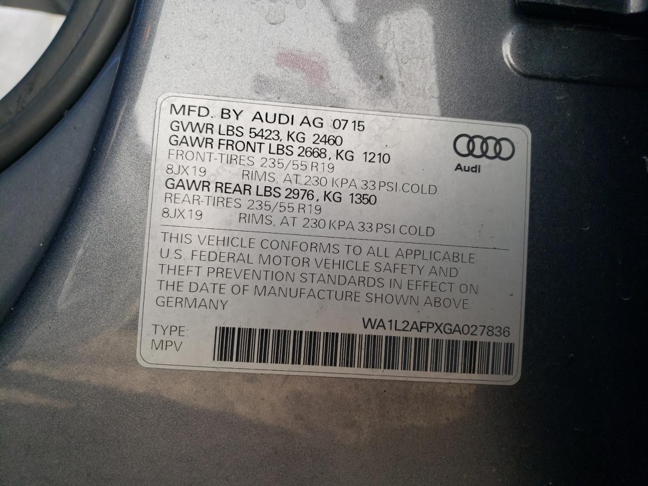 Photo 11 VIN: WA1L2AFPXGA027836 - AUDI Q5 