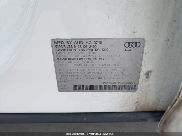 Photo 8 VIN: WA1L2AFPXGA028078 - AUDI Q5 