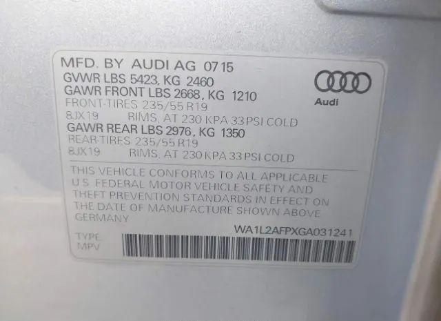 Photo 8 VIN: WA1L2AFPXGA031241 - AUDI Q5 