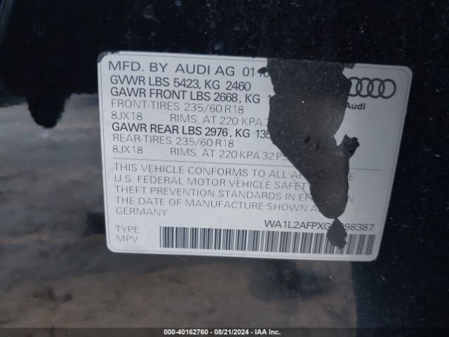 Photo 8 VIN: WA1L2AFPXGA098387 - AUDI Q5 