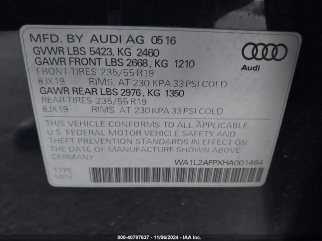 Photo 8 VIN: WA1L2AFPXHA001464 - AUDI Q5 