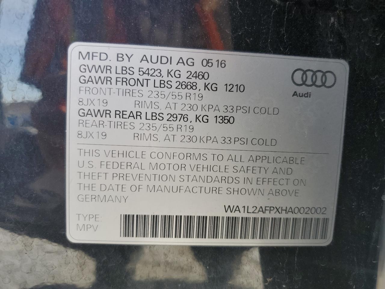 Photo 13 VIN: WA1L2AFPXHA002002 - AUDI Q5 