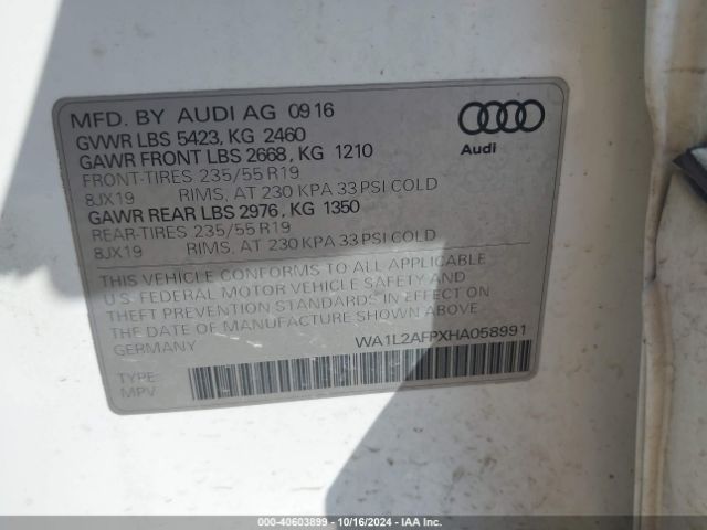 Photo 8 VIN: WA1L2AFPXHA058991 - AUDI Q5 