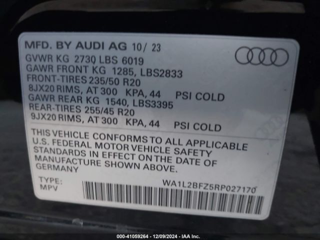 Photo 8 VIN: WA1L2BFZ5RP027170 - AUDI Q4 