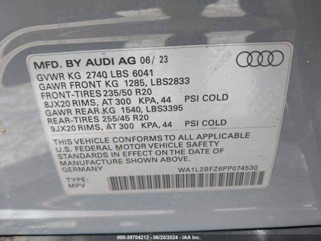 Photo 8 VIN: WA1L2BFZ6PP074530 - AUDI Q4 