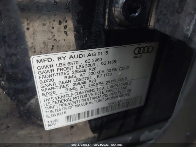 Photo 8 VIN: WA1LAAF70HD006593 - AUDI Q7 