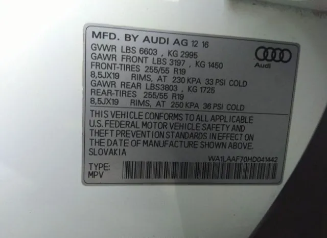 Photo 8 VIN: WA1LAAF70HD041442 - AUDI Q7 