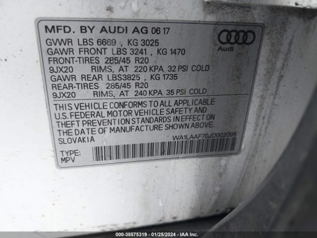 Photo 8 VIN: WA1LAAF70JD002095 - AUDI Q7 