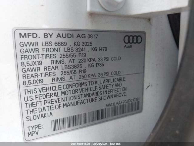 Photo 8 VIN: WA1LAAF70JD010181 - AUDI Q7 