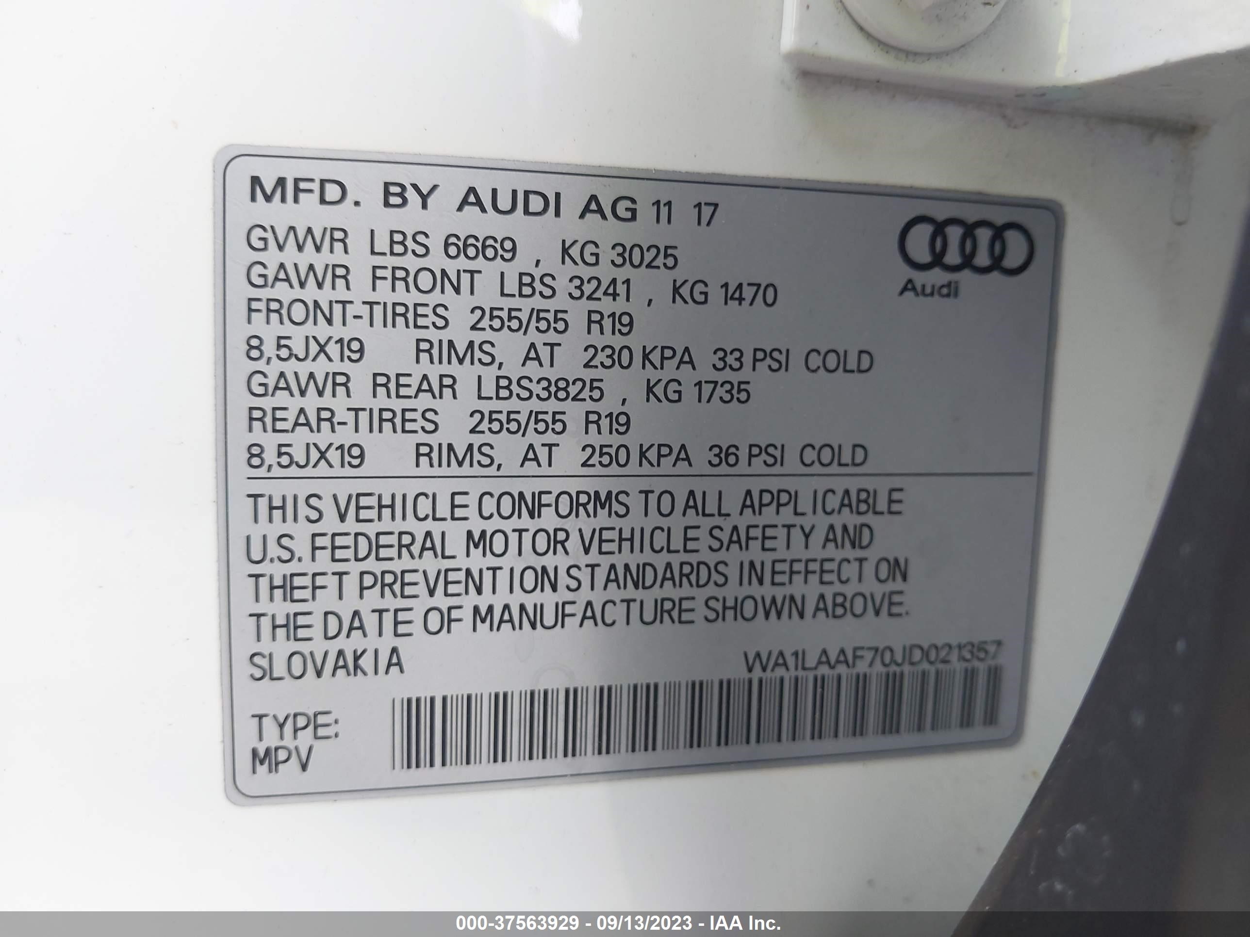 Photo 8 VIN: WA1LAAF70JD021357 - AUDI Q7 